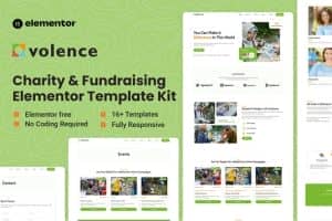 Volence – Fundraising Charity Elementor Template Kit