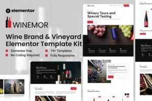 Winemoris – Wine Brand & Vineyard Elementor Template Kit
