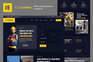 EstateRoof – Roofing Services Elementor Pro Template Kit