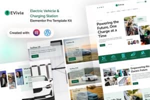 EVivel – Electric Vehicle & Charging Station Elementor Pro Template Kit