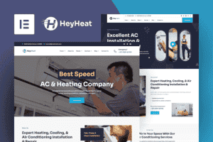 HeyHeat – Air Conditioning Services Elementor Pro Template Kit