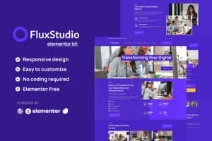 Flux – Digital Agency Elementor Template Kit