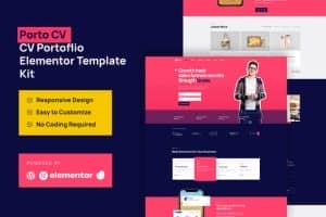 Porto CV – Portfolio Personal Elementor Pro Template Kit