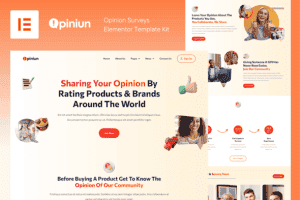 Opiniun – Opinion Surveys Elementor Pro Template Kit