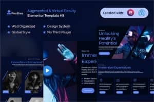 Realities – Augmented & Virtual Reality Elementor Pro Template Kit