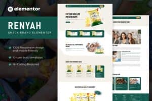 Renyah – Snack Brand & Shop Elementor Template Kit