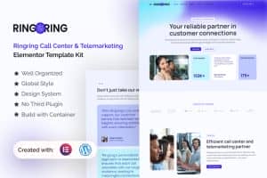 Ringring – Call Center & Telemarketing Elementor Pro Template Kit