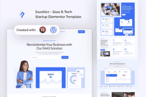 Saasbizz – Saas & Tech Startup Elementor Template