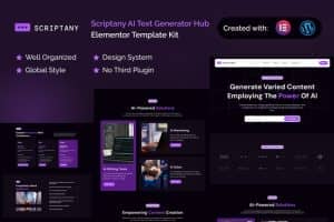 Scriptany – AI Text Generator Hub Elementor Pro Template Kit