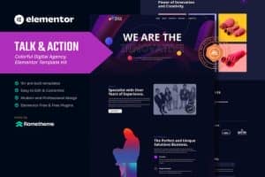 Talk & Action – Colorful Digital Agency Elementor Template Kit