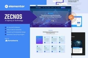 Zecnos – AI Agency & Technology Elementor Template Kit