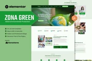 Zona Green – NGOs Environmental Protection Elementor Template Kit