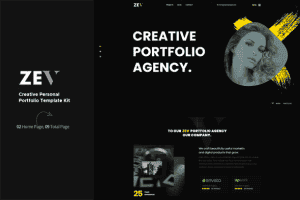 Zev – Creative Personal Portfolio Template Kit