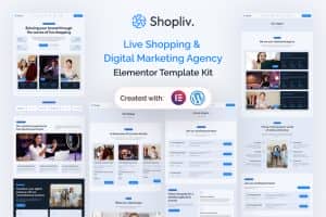 Shopliv – Live Shopping & Digital Marketing Agency Elementor Template Kit
