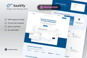 SaaSify – Modern Tech Startup Elementor Template Kit