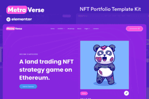 Metraverse – NFT Portfolio Elementor Template Kit