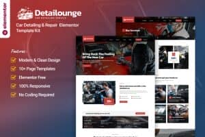 Detailounge – Car Detailing & Repair Service Elementor Template Kit