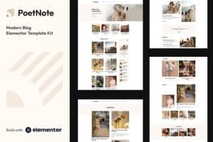 PoetNote – Modern Blog Elementor Pro Template Kit