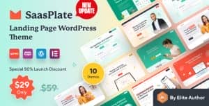 SaasPlate – Creative SaaS and App Landing WordPress Theme