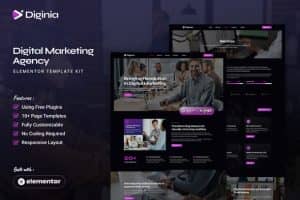 Diginia – Digital Marketing Agency Elementor Template Kit