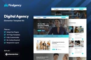 Findgency – Digital Agency Elementor Template Kit