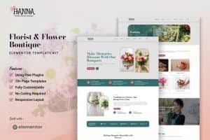Hanna – Florist & Flower Boutique Elementor Template Kit