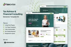 Taxovise – Tax Advisor & Financial Consulting Elementor Template Kit