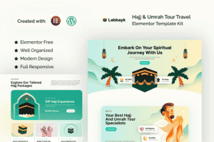 Labbayk – Hajj & Umrah Tour Travel Elementor Template Kit
