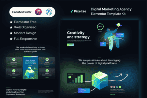Pixelize – Digital Marketing Agency Elementor Template Kit