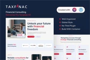 Taxfinac – Financial Consulting Elementor Pro Template Kit