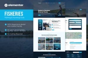 Fisheries – Fishing & Hunting Club Elementor Template Kit