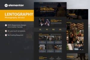 Lentography – Photography & Videography Service Elementor Template Kit