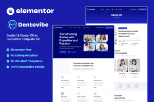 Dentovibe – Dentist & Dental Clinic Elementor Template Kit