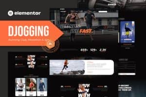 Djogging – Running Club Marathon & Sport Elementor Pro Template Kit