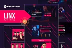 Linx – Esport & Gaming Elementor Template Kit