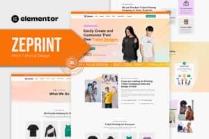 Zeprint – Print T-shirt & Design Elementor Pro Template Kit