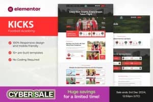 Kicks – Football Academy Elementor Template Kit