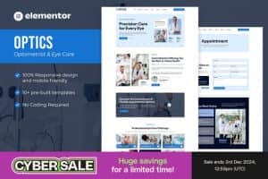 Optics – Optometrist & Eye Care Elementor Template Kit