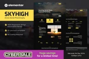 Skyhigh – Drone Aerial Photography & Videography Elementor Template Kit