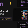 Ealain | Digital Artist Portfolio WordPress Theme + Figma