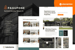 Pagupone – Real Estate Agency & Listing Elementor Template Kits