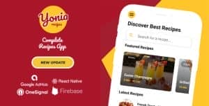 Yonia – Complete React Native Recipes App + Admin Panel