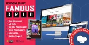 Famous – Responsive Image & Video Grid Gallery for WPBakery Page Builder