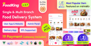 FoodKing – Restaurant Food Delivery System with Admin Panel & Delivery Man App | Restaurant POS
