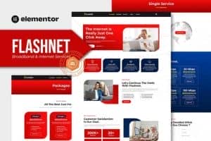 Flashnet – Broadband & Telecom Internet Provider Elementor Template kit