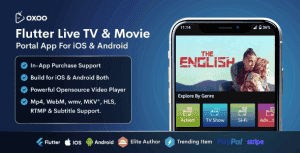 OXOO – Flutter Live TV & Movie Portal App for iOS And Android