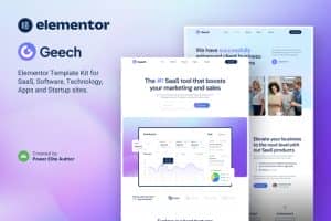 Geech – SaaS & Tech Startup Company Elementor Template Kit