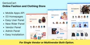 GeniusCart – Online Fashion and Clothing eCommerce Store