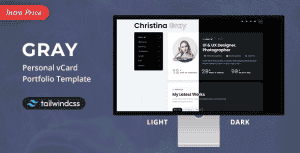 Gray – Tailwind Personal vCard/Portfolio Template