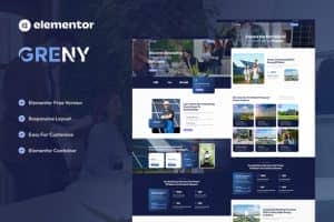 Greny – Solar & Renewable Energy Elementor Template Kit